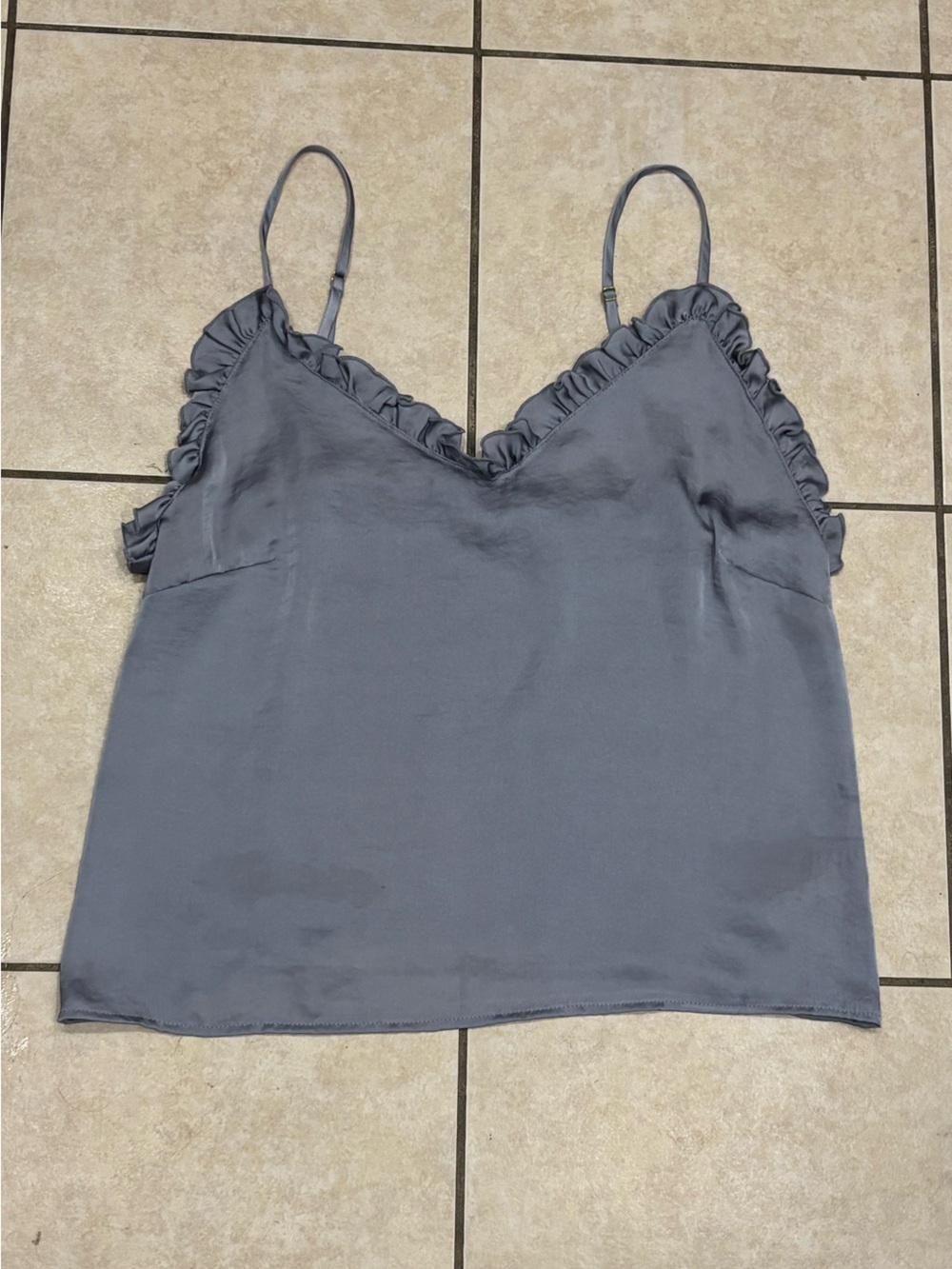 Free people intimately Blue Ruffle Silk Camisole